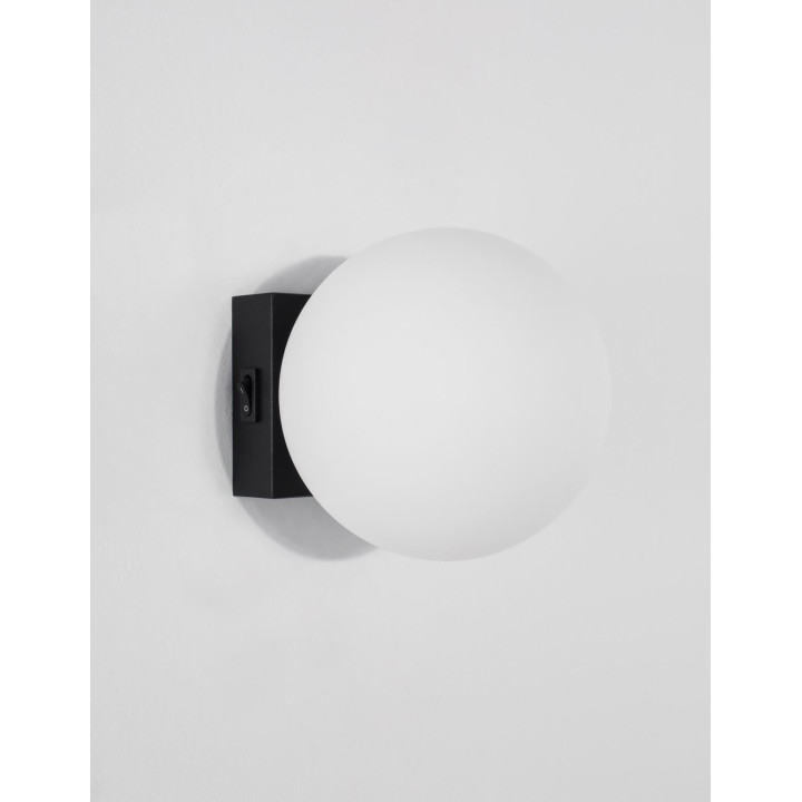 LUCES UBEDA LE42966 black LED wall lamp 6W white ball with switch