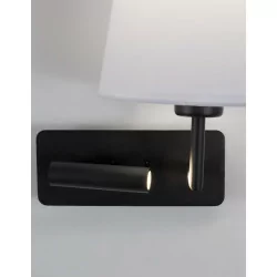 LUCES BIRUACA LE42969 black LED wall lamp bedroom + white lampshade