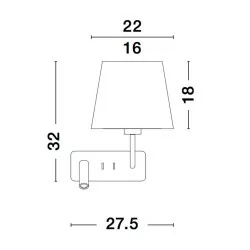 LUCES BIRUACA LE42969 czarny kinkiet LED do czytania 3W + E27