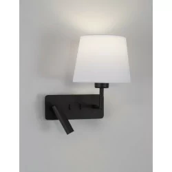 LUCES BIRUACA LE42969 black LED wall lamp bedroom + white lampshade