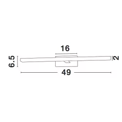 LUCES JAMUNDI LE42970 kinkiet LED IP44 nikiel satyna 49cm 3000K