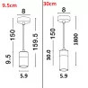 LUCES CAYES LE42620, LE42619 hanging lamp tube black-gold