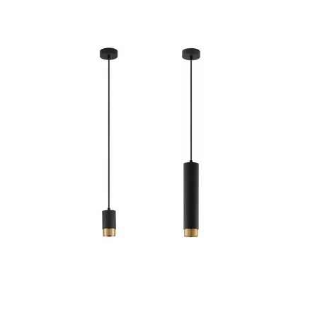 LUCES CAYES LE42621/2 hanging LED GU10 tube black and gold LUCES CAYES LE42621/2 hanging LED GU10 tube black and gold