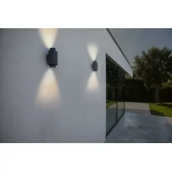 LUTEC CYPRES outdoor wall lamp IP44 dark gray 2xGU10