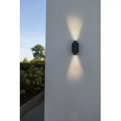 LUTEC CYPRES outdoor wall lamp IP44 dark gray 2xGU10