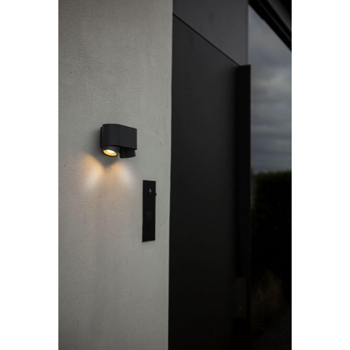 LUTEC CYPRES outdoor wall lamp 2xGU10 IP44 dark gray adjustable