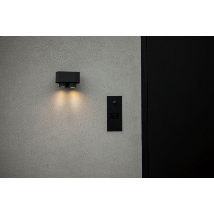 LUTEC CYPRES outdoor wall lamp 2xGU10 IP44 dark gray adjustable