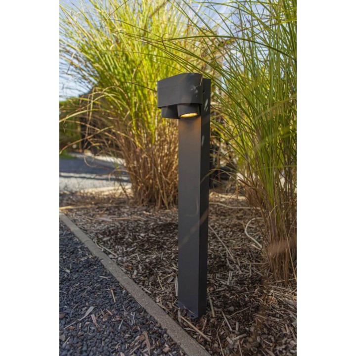 LUTEC CYPRES bollard garden lamp 2xGU10 dark grey