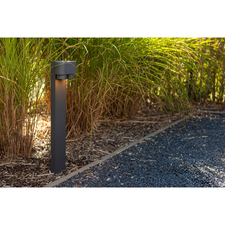 LUTEC CYPRES bollard garden lamp 2xGU10 dark grey