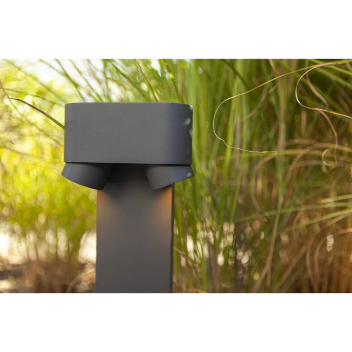 LUTEC CYPRES bollard garden lamp 2xGU10 dark grey