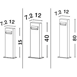 LUCES MONCLOVA LE71475/6/7 outdoor black lamp LED 6W 15cm, 40cm, 80cm