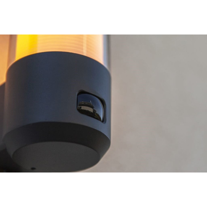 LUTEC HEROS Outdoor wall lamp with motion sensor dark grey E27