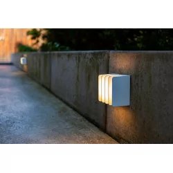 LUTEC GRIDY white outdoor LED wall lamp