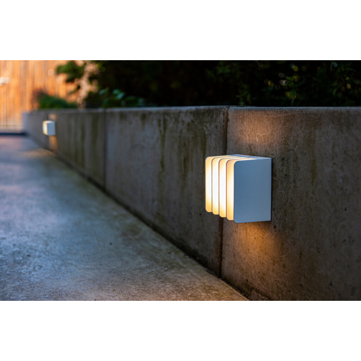LUTEC GRIDY white outdoor LED wall lamp 14,5W 3000K