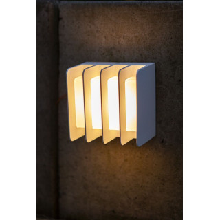 LUTEC GRIDY white outdoor LED wall lamp 14,5W 3000K