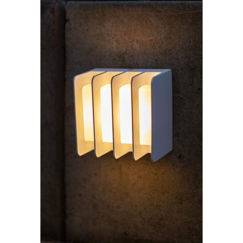 LUTEC GRIDY white outdoor LED wall lamp