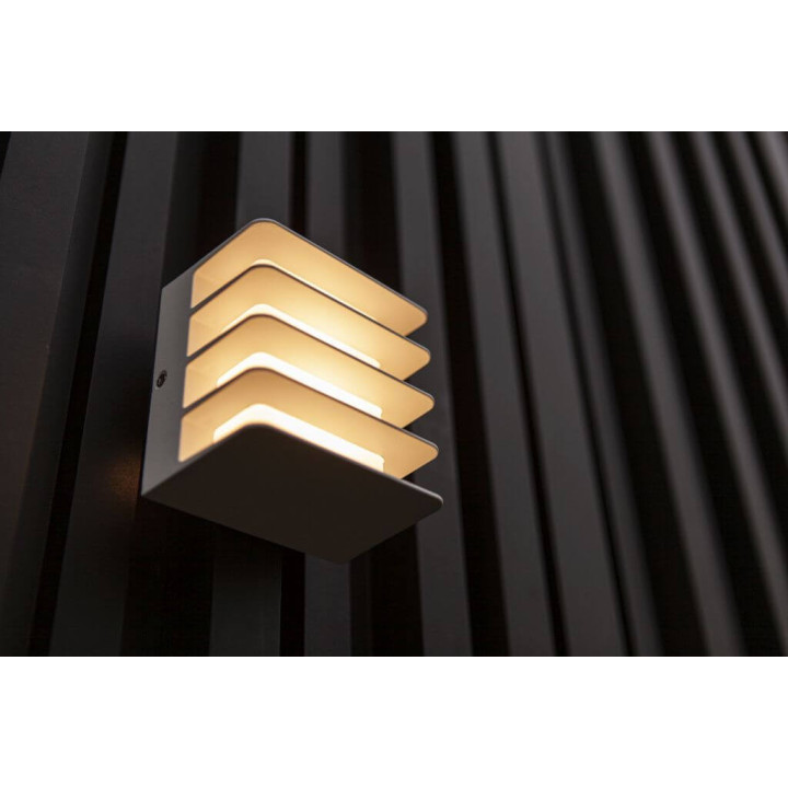 LUTEC GRIDY white outdoor LED wall lamp 14,5W 3000K