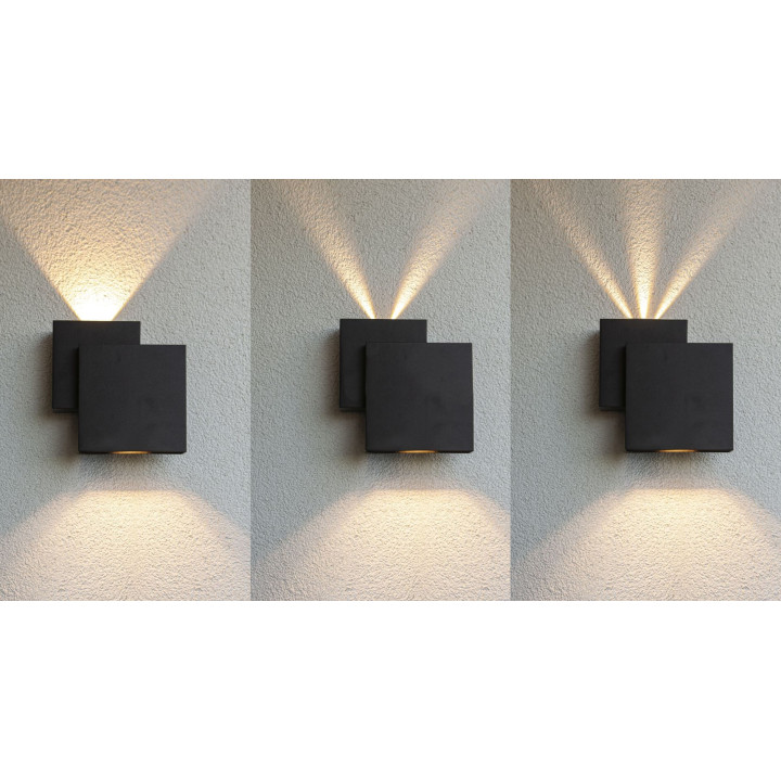 LUTEC RIALTO outdoor wall lamp LED black top/bottom 21W 3000K