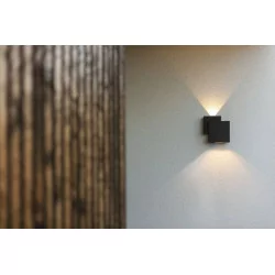 LUTEC RIALTO outdoor wall lamp LED black top/bottom