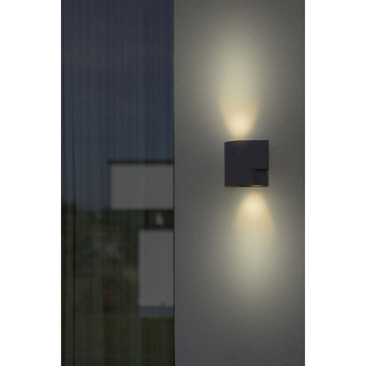 LUTEC MARBO outdoor wall lamp up/down IP44 2xGU10 dark grey