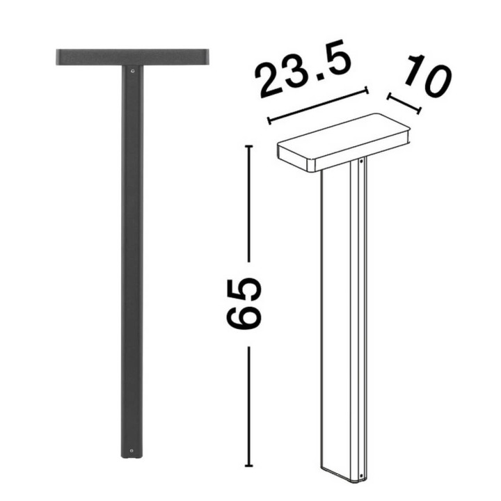 LUCES ACAMBARO LE71484 anthracite outdoor LED post lamp
