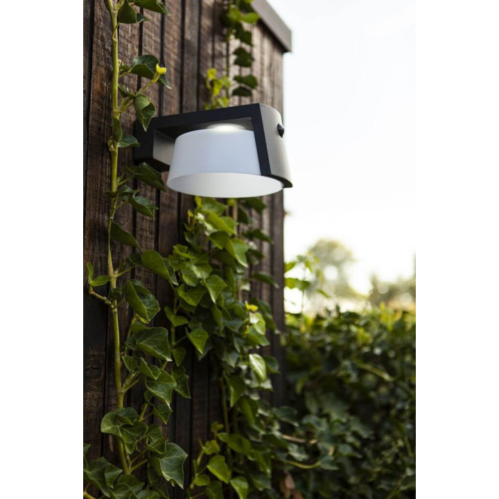 LUTEC MOON SOLAR outdoor solar LED wall lamp with a motion sensor
