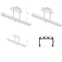 ELKIM PIETRA/Z 133 lampa wisząca LED 61-181cm