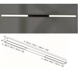 ELKIM PIETRA/N 133A LED ceiling lamp 93cm-179cm white, black, silver