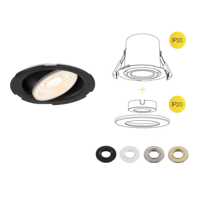 SLV UNIVERSAL DOWNLIGHT MOVE PHASE IP20 1007090 LED 5W/8W recessed