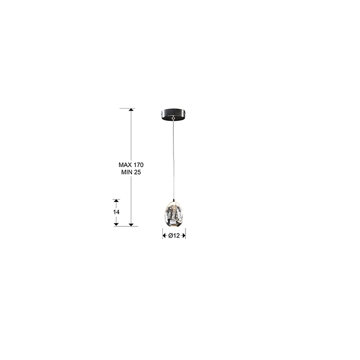 SCHULLER ROCIO LED 784326, 784347 lampa wisząca chrom, złota