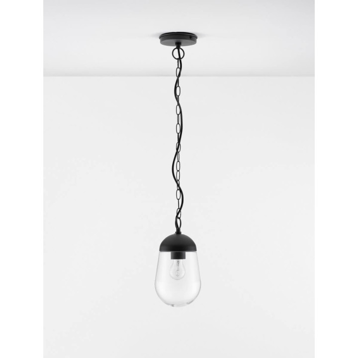 LUCES JUCHITAN LE71501 dark grey pendant lamp clear glass E27 IP54