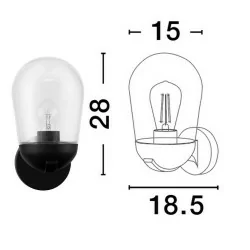 LUCES JUCHITAN LE71502 kinkiet zewnętrzny IP54 ciemny szary E27