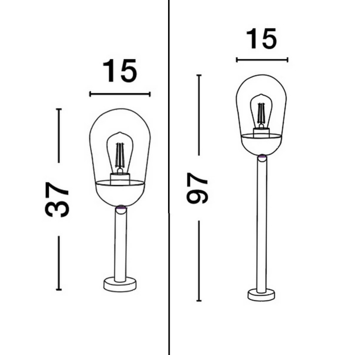 LUCES JUCHITAN LE71503/4 outdoor lamp IP54 E27 LED bulb pole