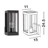 LUCES JUCHITAN LE71505 dark grey classic wall outdoor lamp IP54