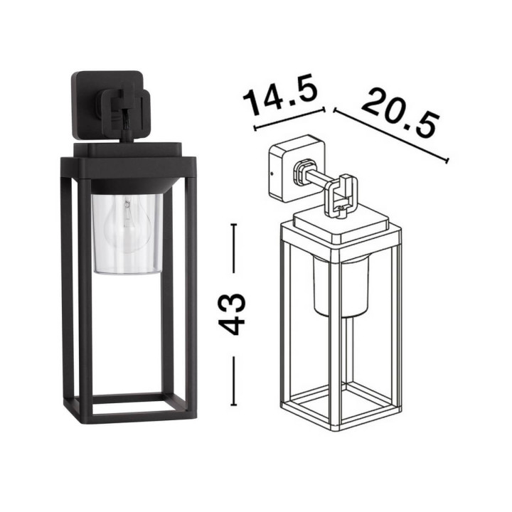 LUCES JUCHITAN LE71506 kinkiet zewnętrzny E27 IP65 antracyt