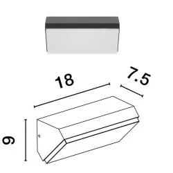 LUCES VERACRUZ LE71515 anthracite outdoor wall lamp IP65 LED 10W 3000K
