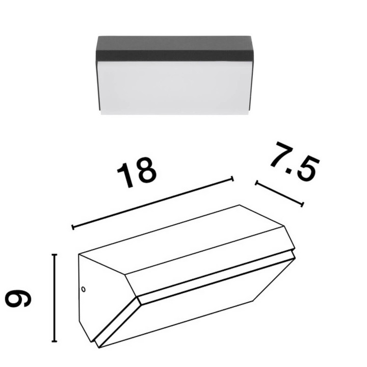 LUCES VERACRUZ LE71515 anthracite outdoor wall lamp IP65 LED 10W 3000K