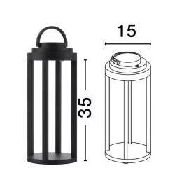 LUCES TEZIUTLAN LE71536 przenośna lampa stołowa LED antracyt 2W IP54