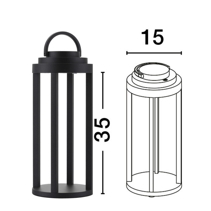 LUCES TEZIUTLAN LE71536 przenośna lampa stołowa LED antracyt 2W IP54
