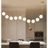 Hanging lamp PERLA LED 60W 165cm elegant pendant of white balls