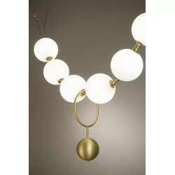 Hanging lamp PERLA LED 60W 165cm elegant pendant of white balls