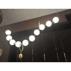 Hanging lamp PERLA LED 60W 165cm elegant pendant of white balls