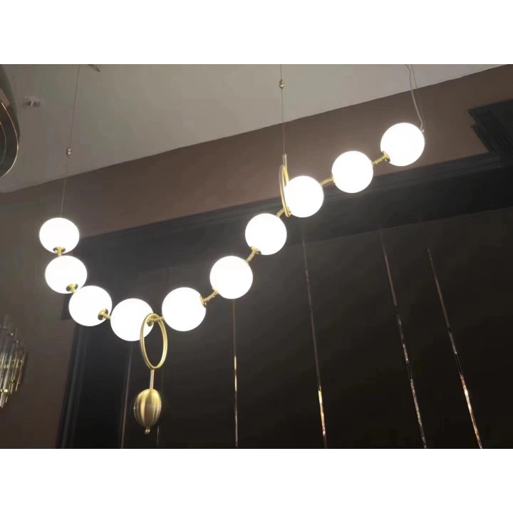 Hanging lamp PERLA LED 60W 165cm elegant pendant of white balls