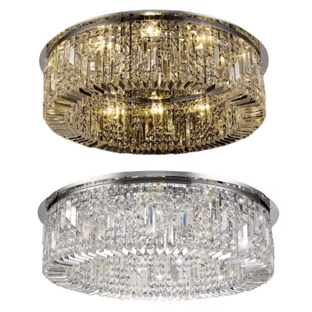 Crystal ceiling lamp STELLA 80cm exclusive round gold chrome