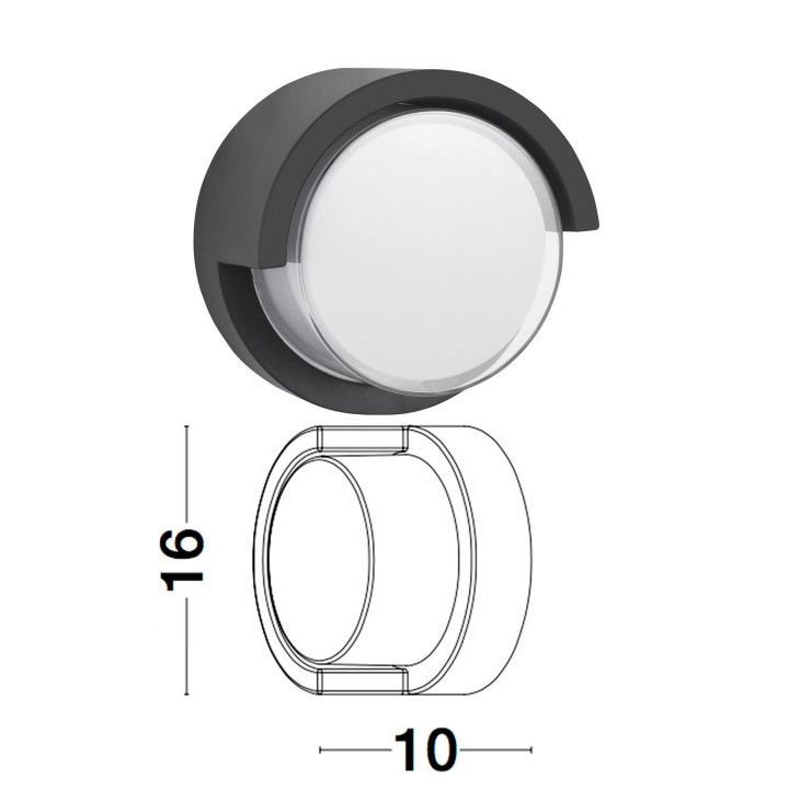 LUCES PETIONVILLE LE71554 kinkiet zewnętrzny LED IP65 okrągły