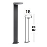 LUCES CAMPECHUELA LE71568 LED 17W outdoor standing lamp dark grey IP54