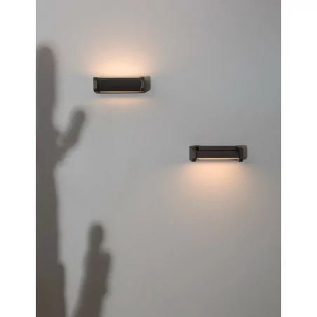 LUCES BARCELONETA LE71570 oblong outdoor wall lamp IP54 LED 6W black LUCES BARCELONETA LE71570 oblong outdoor wall lamp IP54 LED 6W black