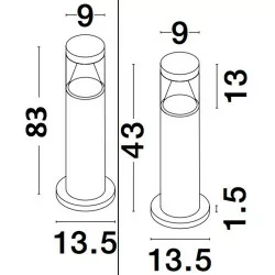 LUCES SALSIPUEDES LE71573 black outdoor LED bollard 10W 3000K IP65