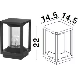 LUCES TULANCINGO LE71580 outdoor lamp IP65 anthracite E27 22cm