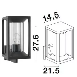 LUCES TULANCINGO LE71579 anthracite outdoor wall lamp IP65 bulb E27